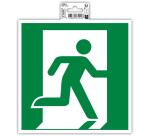 Panneau PVC adhésif antidérapant évacuation droite 20x20 cm - Vert