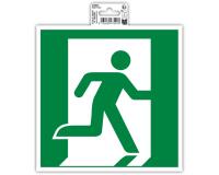 Non-slip adhesive PVC panel evacuate right 20x20 cm - Green