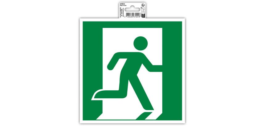 Panneau PVC adhésif antidérapant évacuation droite 20x20 cm - Vert