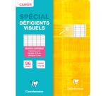 Cahier piqué déficients visuels 17x22cm 96 pages grands carreaux noirs 2 ,5mm agrandis 10x10 Couleur aléatoire - Assortis