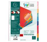 Separadores Cartulina lustrada 225 g/m 2 pestañas colores plastifi cadas - Multicolor