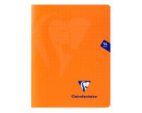 Cahier piqué Mimesys 17x22cm 96 pages grands carreaux couverture polypropylène - Orange