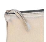 PLUME Grande pochette 2 compartiments en Daim irisé 22x11cm - Or