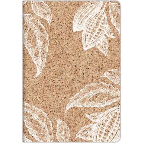 Cocoa motif, Cahier piqué cousu fil A4 - 21 x 29,7 cm, 96 pages, ligné + marge, ass. - Cacao