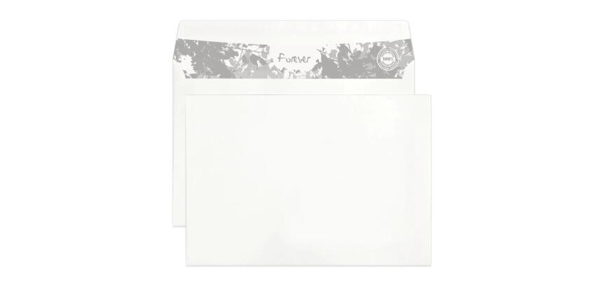 Enveloppe Forever blanche 100% recyclée 80 g/m² auto-adhésive avec bande de protection - Boîte de 500
