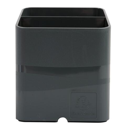Cubiletes Pen Cube, 2 compartimentos diferentes tamaños y alturas, bloqueador de cables. OFFICE - Gris oscuro