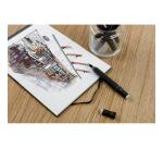 Layout double-face carnet ouverture à plat 25F 11x22cm 220g - Noir