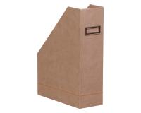 Rhodiarama Porte-revues, en similicuir, 10x25x31 cm. - Taupe