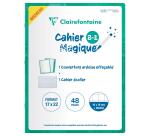 Cahier Magique couverture ardoise double-face effaçable piqué 17x22cm 48 pages quadrillé 10 x 10 + Marge - Vert émeraude