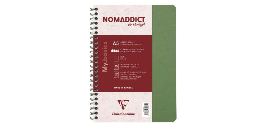 Cahier reliure intégrale Age Bag A5 100 pages ligné - Vert