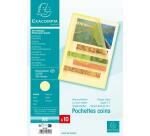 Sachet 10 pochettes coin polypropylène grainé 12/100e - A4