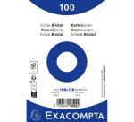 Paquet 100 fiches sous film - bristol uni non perforé 100x150mm - Blanc