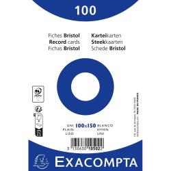 Pk100 Exa Rec Card 10x15cm Plain White - White