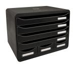 Módulo de clasificación apaisado Store Box mini 7 cajones negro
