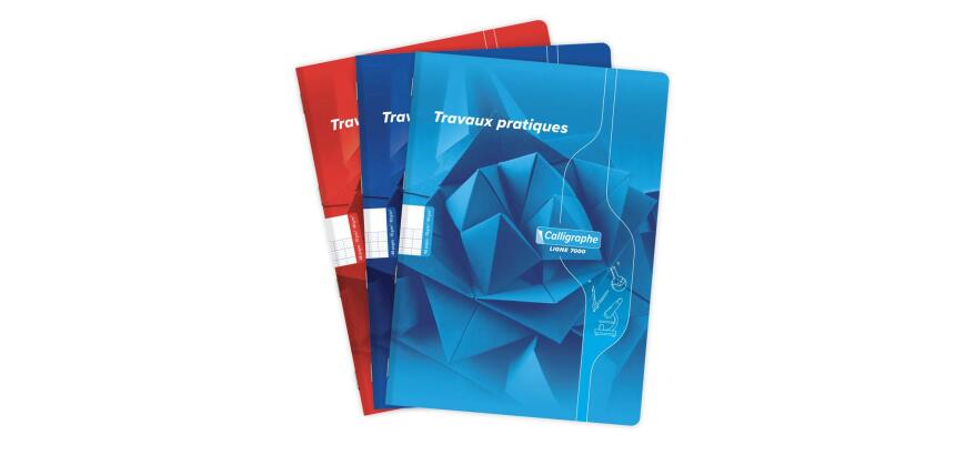 Cahier Travaux Pratiques piqué 7000 A4 48 pages grands carreaux 70 g + uni 90 g - Assortis