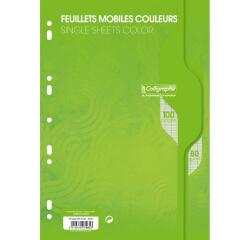 Feuillets mobiles sous film 7000 A4 100 pages perforées grands carreaux 80 g