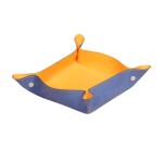 Rhodiarama vide-poche réversible simili cuir italien 12x12x4,5 cm - Saphir