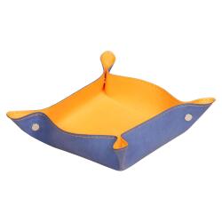 Rhodiarama vide-poche réversible simili cuir italien 12x12x4,5 cm - Saphir