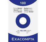 Confezione 100 cartoncini bristol bianco senza righe non perforati 105x148mm - Bianco