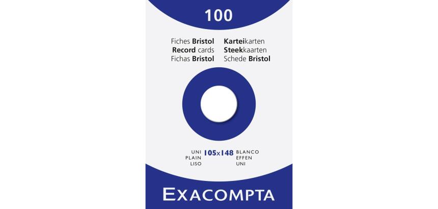 Confezione 100 cartoncini bristol bianco senza righe non perforati 105x148mm - Bianco