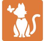 Set de 6 pochoirs enfants, Chats - Orange