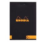Bloc agrafé Rhodia le R N°11 7,2x10,5 cm 70 feuillets ligné 90g - Noir