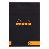 Bloc agrafé Rhodia le R N°11 7,2x10,5 cm 70 feuillets ligné 90g - Noir