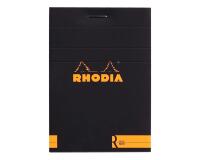 Bloc agrafé Rhodia le R N°11 7,2x10,5 cm 70 feuillets ligné 90g - Noir