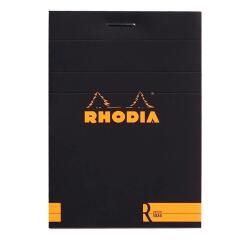 Bloc agrafé Rhodia le R N°11 7,2x10,5 cm 70 feuillets ligné 90g - Noir