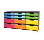 Module de classement Modulodoc - set 12 cases avec tiroirs Ecoblack - Arlequin