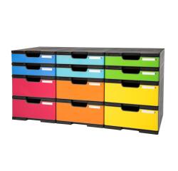 MODULODOC 12 vakken met lades (6 normale + 6 jumbo) ECOBLACK - Harlekijn