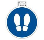 Panneau PVC adhésif antidérapant Obligation arrêt 20 cm - Bleu