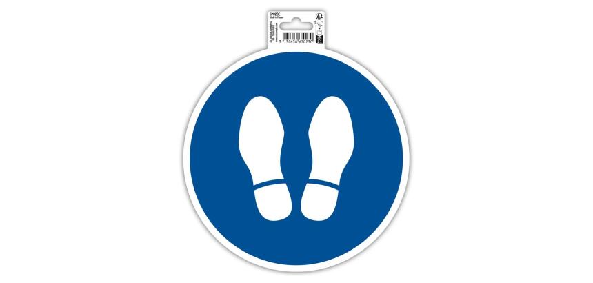 Zelfklevend bord stoppen verplicht 20cm - Blauw