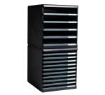 Module de classement Modulo Ecoblack 5 tiroirs ouverts - Gris foncé