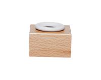 Encrier porcelaine rond et support en bois