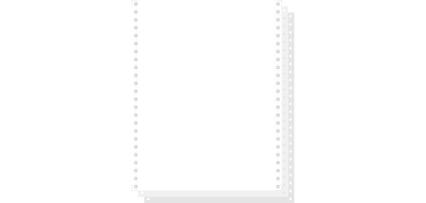 "1000 feuilles de listing autocopiantes blanc 240x12"" 3plis Bandes Caroll Détachables" - Blanc