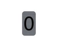 Plaque adhésive imitation Aluminium Chiffre 0 2,5x4,4 cm - Gris