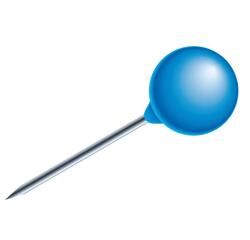 Doos met 50 bolvormige prikbordspelden - punthoogte 15mm - 6mm diameter