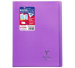 Cahier piqué Koverbook A4 96 pages grands carreaux couverture polypropylène transparent
