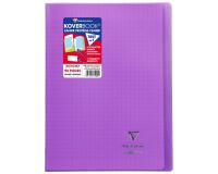 Cahier piqué Koverbook A4 96 pages grands carreaux couverture polypropylène transparent