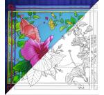 Carré 100% soie - 90x90cm Amaryllis - Blanc