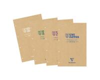 Bloc récyclé agrafé en-tête Uninotes A4+ 140 pages détachables perforé 4 trous petits carreaux - Assortis