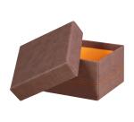 Rhodiarama set 5 boîtes gigognes simili cuir italien 44x34x16 cm - Chocolat