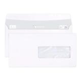 Boite de 500 Enveloppes Blanches C6/5-114x229mm - Auto-Adhésives - 80g/m2 - Fenêtre Papier Cristal 40x110 (position 30/20) - Blanc
