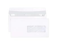 Boite de 500 Enveloppes Blanches C6/5-114x229mm - Auto-Adhésives - 80g/m2 - Fenêtre Papier Cristal 40x110 (position 30/20) - Blanc