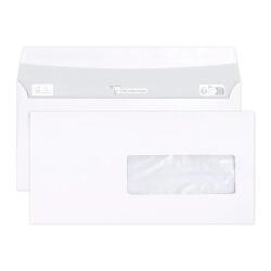 Boite de 500 Enveloppes Blanches C6/5-114x229mm - Auto-Adhésives - 80g/m2 - Fenêtre Papier Cristal 40x110 (position 30/20) - Blanc