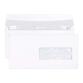 Boite de 500 Enveloppes Blanches C6/5-114x229mm - Auto-Adhésives - 80g/m2 - Fenêtre Papier Cristal 40x110 (position 30/20) - Blanc