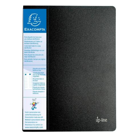 Carpeta Exacompta de fundas con porta etiquetas 3 caras polipropileno rigido 120 vistas - A4 - Negro