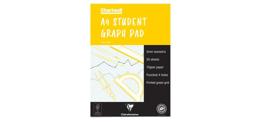 Chartwell bloc collé 50F A4 70g millimétré isométrique