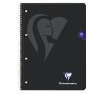 Cahier à spirale Mimesys A4+ 160 pages détachables perforées 4 trous petits carreaux et cadre en-tête couverture carte souple - Assortis